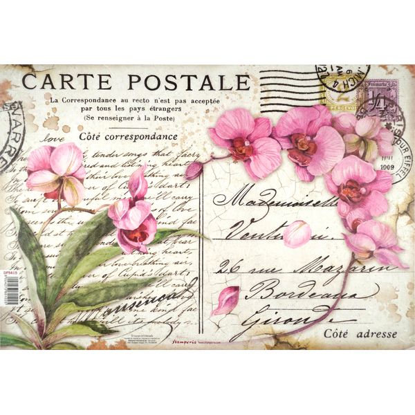 Stamperia Rice Paper 48x33 Pink Orchid (DFS415)