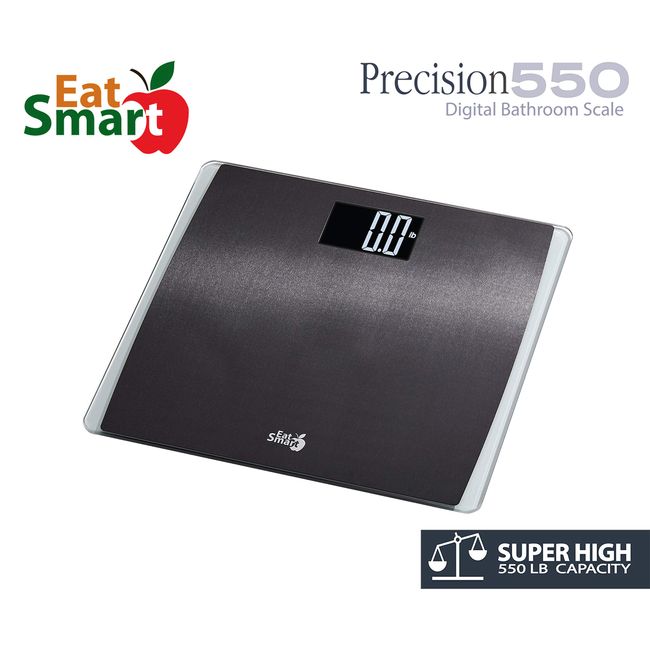 EatSmart Precision 550 Extra High Capacity Stainless Steel Bathroom Scale  with Extra Wide Platform 