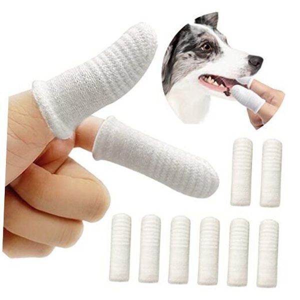 Dog Toothbrush Cat Toothbrush Fingers Toothbrushs for Dog Cat 8 Pack Dog White