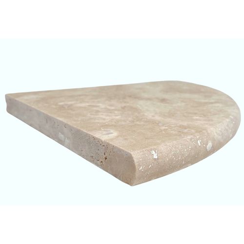 Tenedos Premium Quality Durango Cream Filled and Honed Ivory Light Travertine Corner Shelf 9'' (1)