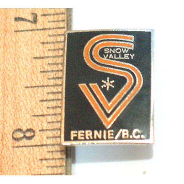 Snow Valley Fernie BC Ski Pin Vintage