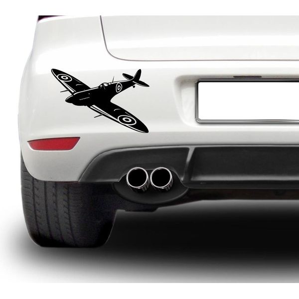 Spitfire Silhouette vinyl decal sticker 8 inch wide (Black)