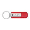 Ford Mustang Script Red PU Leather Strap Silver Metal Bar Key Chain