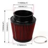 4inch/100mm High Flow Inlet Cold Air Intake Cone Replacement Dry Air Filter Red