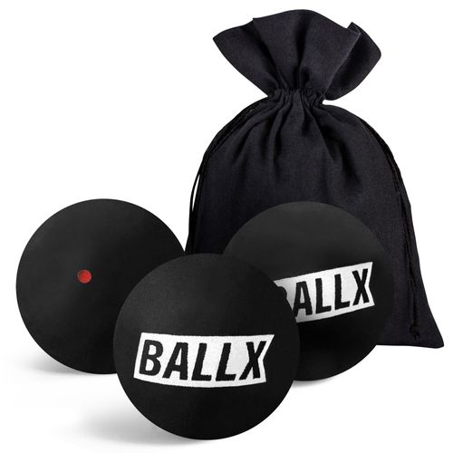 BallX Squash Balls Red Dot XS3000 | Pack of 3 | Squash Ball Red (Red Ball) | Balls for Advanced Players | Official Competition Size | Includes Cotton Bag | High Durability