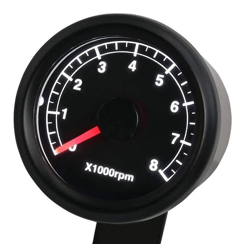 Rise Corporation LED Tachometer, Black Body/Black Panel, 1.9 inches (48 ...