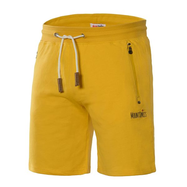 Mount Swiss Kurze Freizeithose Herren Liam I Kurze Sweatpants Herren mit Taschen I Sport Shorts Herren Übergröße Yellow, 3XL