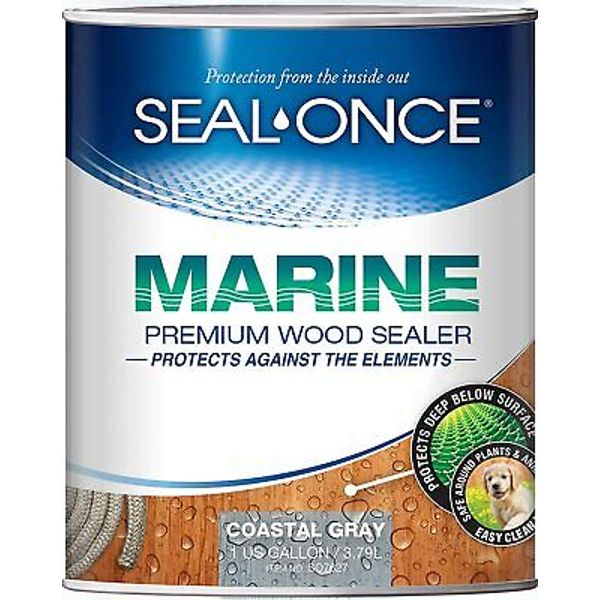 Seal Once Marine Premium Wood Sealer 7627 Coastal Gray 1 Gallon