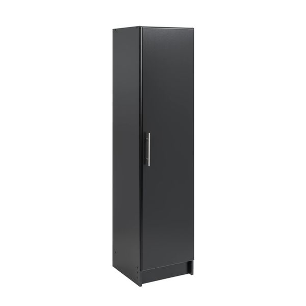 Prepac Elite 16" Storage Cabinet, Black Storage Cabinet, Bathroom Cabinet, Pantry Cabinet with 2 Adjustable Shelves, 16" D x 16" W x 65" H, BEB-1664