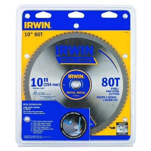 Irwin 4935561 10-Inch 80-Tooth Metal Cutting Circular Saw Blade for Thin Steel