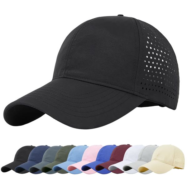 Baynetin Mesh Baseball Kappe, Atmungsaktive Schnell Trocknend Basecap, Masche Freizeit UV Baseballmütze Sport Cap Verstellbar (Schwarz)