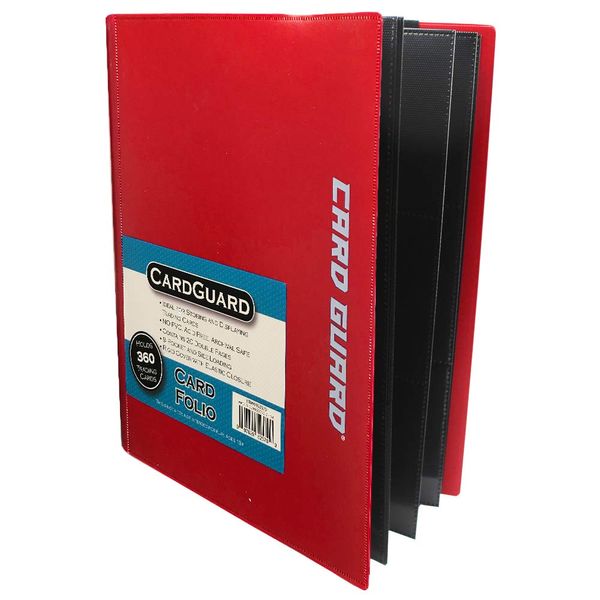CardGuard Trading Card Pro-Folio, 9-Pocket Side-Loading Pages, Red
