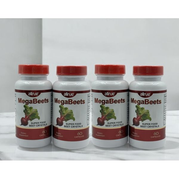 4 Mega Beets Super Food Capsulas Energy Beetroot Bones Antioxidant Stamina Pills