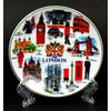 Decorative Plates Fine Porcelain with London Popular Scenes and Icons - London Collectable Souvenir (Small - 10 cm, Multi Colour - Coat of Arm)