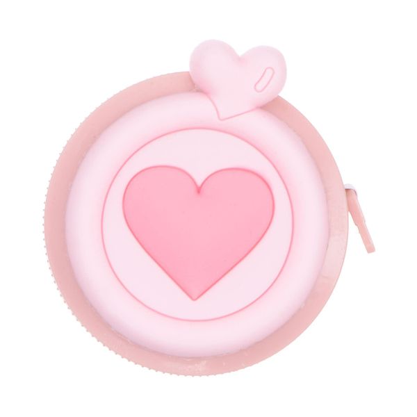 sourcing map Soft Tape Measure 60-Inch 1.5 Meter Retractable Mini Cartoon Measuring Tape Cute Tape Ruler for Sewing Craft Cloth Body Measurements, Pink Heart