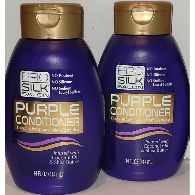 2X Pro Silk Salon Purple Conditioner W Coconut Oil & Shae Butter 14 FL Oz/414ML