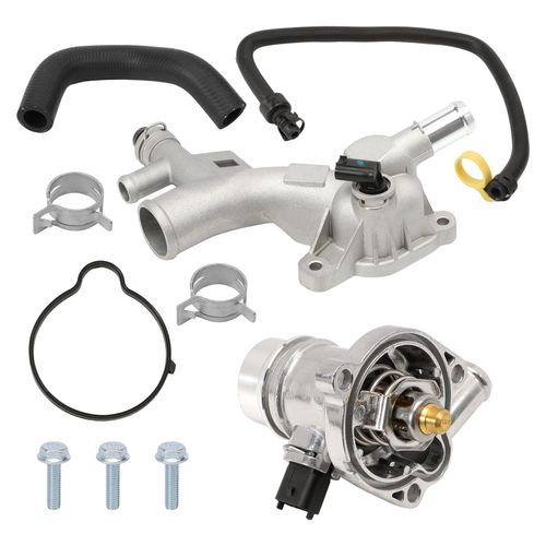 Upgraded Aluminum Coolant Thermostat Housing & Water Outlet kit Fit for Curze 2011-2016 Sonic, 2012-2020 Trax, 2015-2020, Encore 2013-2020 Replace 25193922 55565334 55579010 25200455