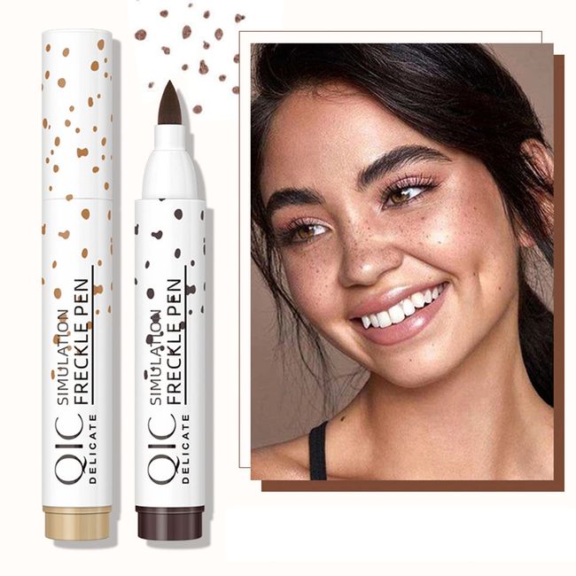 Freckle Pen, Sommersprossen Stift Langlebig Soft Dot Sopt Pen, Gefälschter Sommersprossen-Make-up-Stift, langlebiges wasserdichtes neutrales leichtes Sommersprossen-Make-up-Werkzeug(01#Hellbraun)