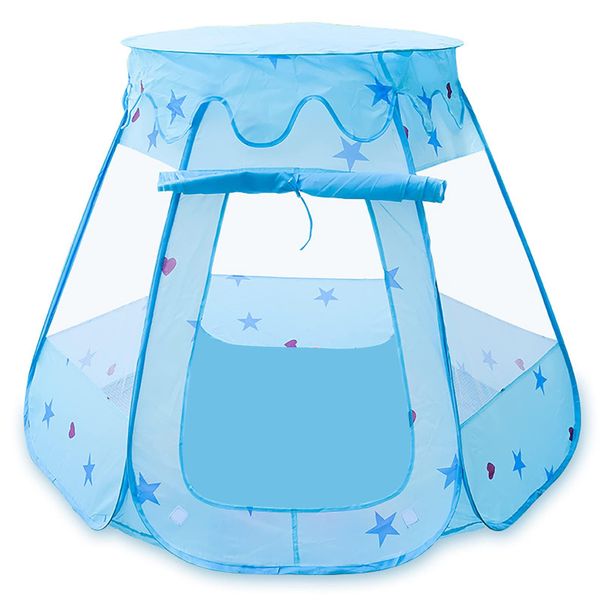 TONG YUE Kids Tent Castle Ball House Foldable Indoor Playground for Kids Toddlers Baby Outdoor Ball Pool Tent Blue