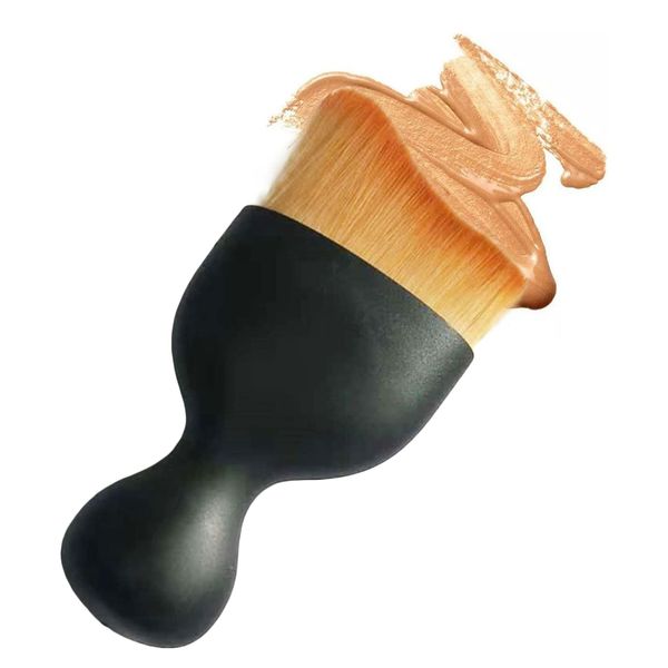 Foundation Pinsel, Makelloser Make Up Pinsel,Kontur Gesicht Pinsel,Blush Pinsel,Foundation Wonder Brush,Foundation Brush, zum Mischen von Flüssigkeit, Creme, Concealer Premium,1PC (Negro)