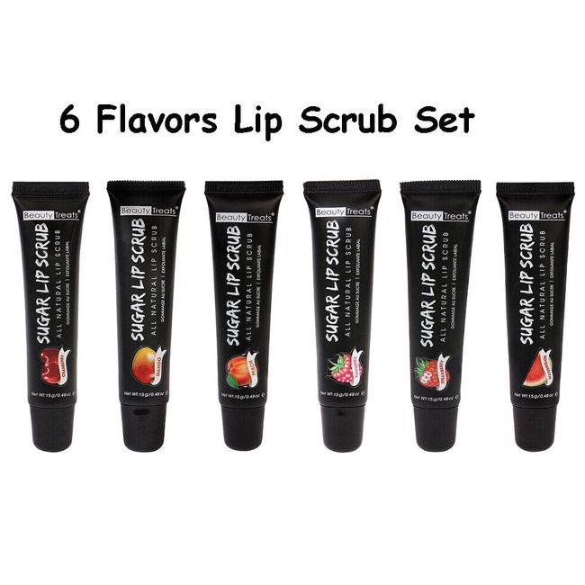 Beauty Treats Sugar Lip Scrub Lip Care Exfoliator 6 Flavors  Set