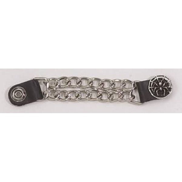 4-Pack Men's Spider On Web Vest Extenders-Leather-Snap On Button