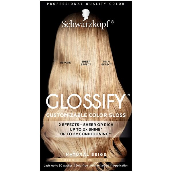 Schwarzkopf Glossify Customized Color Gloss, Natural Beige Hair color 2 pack