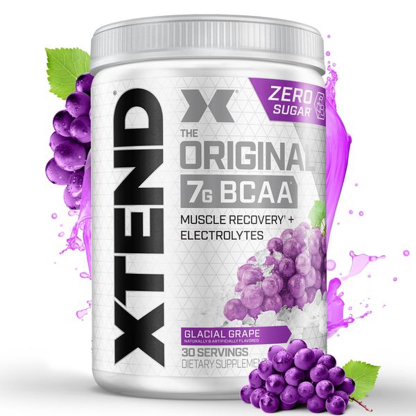 Xtend Original BCAA Powder Glacial Grape, Sugar Free Post Workout Muscle Recovery Drink with Amino Acids for Men & Women