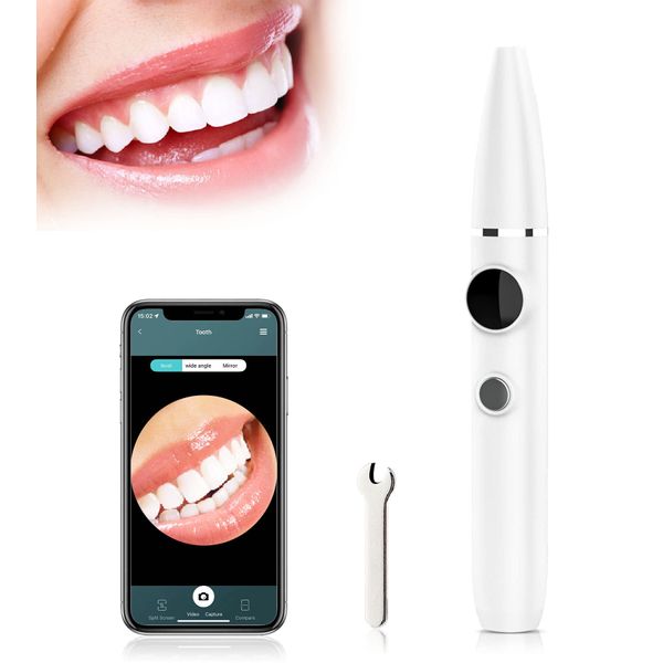 Visual Teeth Cleaning Kit,Plaque Removal with 3 Modes,Portable Tooth Cleaner with IPX7 Waterproof/LED/3 Replaceable Clean Heads,Dental Plaque Removal Tool for Home/Travel