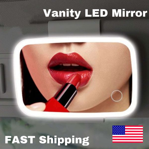 Car Sun Visor Mirror Clip on Vanity Mirror Makeup Sun Shading LED Mirror 21Led