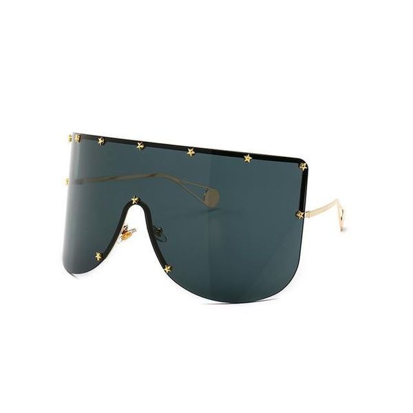 Elaiza Oversized Sunglasses - Gold Gray - Gold Gray