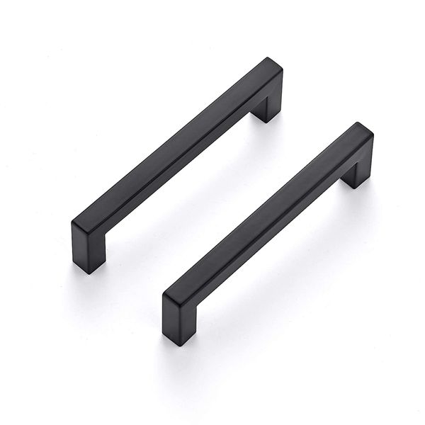Ravinte 5 Pack 5 Inch Square Cabinet Handles - Matte Black Drawer Pulls for Kitchen Cabinets, Cupboards, Hardware