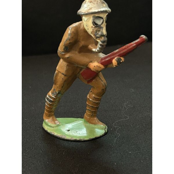 NICE! Barclay Marching Soldier with Gas Mask and Rifle