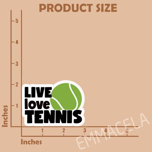 (3PCS) Live Love Tennis Sticker Tennis Stickers Decals, Tennis Sport Sticker for Tennis Players, Tennis Team– Waterproof Vinyl Decal for Books Laptop Phones Tumblers Water Bottles, Size 3 x 2.2 Inch