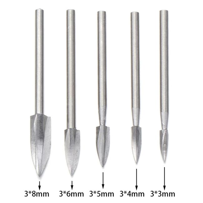 Carving Tools, 5 PCS HSS Engraving Drill Bit Set Wood Crafts