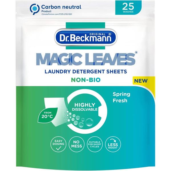 Dr. Beckmann MAGIC LEAVES Laundry Detergent Sheets NON-BIO | 25 Sheets