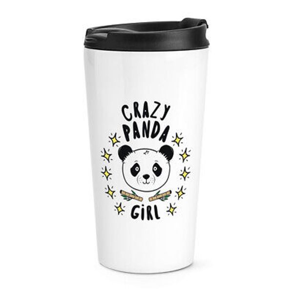 Crazy Panda Girl Stars Travel Mug Cup Animal Joke Pet Crazy Daughter Kids Funny