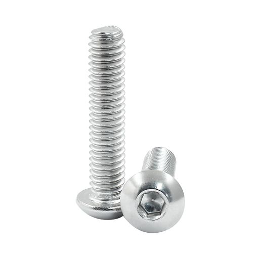 Rierdge 5/16-18 x 1-1/2" Button Head Socket Cap Bolts Screws, 18-8 Stainless Steel Bright Finish, Full Thread, Allen Hex Drive, 10 PCS