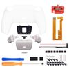 eXtremeRate White Real Metal Buttons (RMB) Version RISE Remap Kit for ps5 Controller BDM-030 040 050, Upgrade Board & Redesigned Back Shell & Programable Back Buttons Set - Without Controller