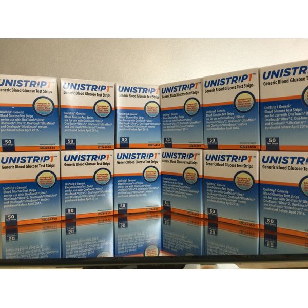 Unistrip 1 Blood Glucose Test Strips 1200 Qty.  Exp 10/2025. Free shipping