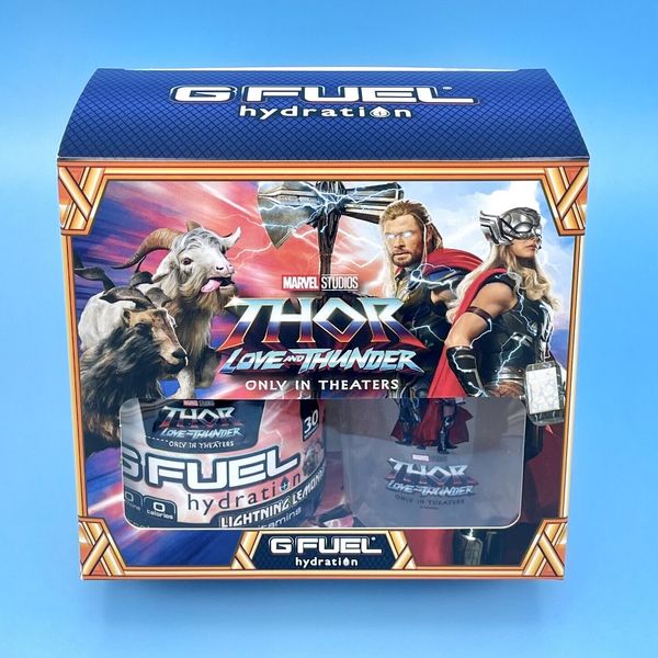 G Fuel Thor Love and Thunder Lemonade Hydration Collector's Box Tub + Shaker Cup