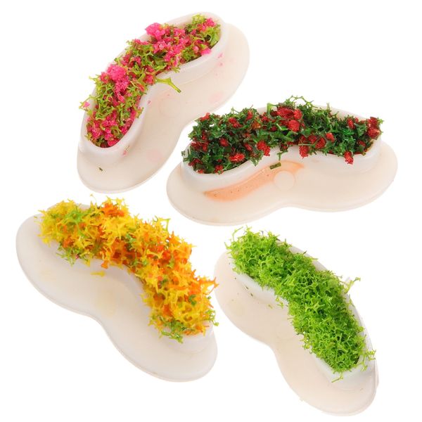 DIKACA 4Pcs Miniature Garden Benches Realistic Doll House Furniture for Micro Landscape Decor Lightweight Mini Accessories for Table and Scene Decoration