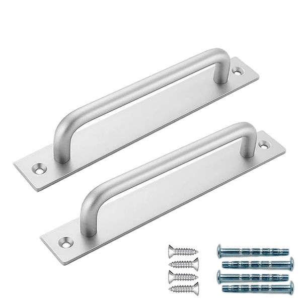 UULU 2pcs Aluminum Alloy Door Handle Handle Cabinet Handle Door Shelf Knob Handle Bathroom Interior Large Size Metal Door Knob with Screws (Silver)