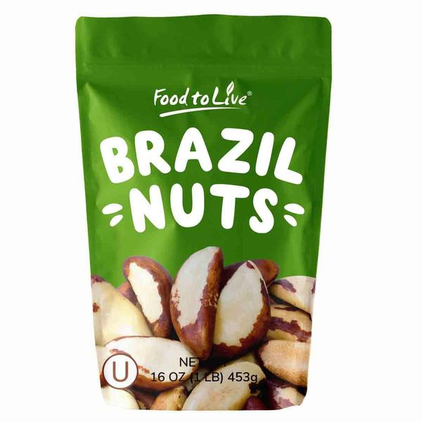 Raw Brazil Nuts, 1 Pound – Non-GMO Verified, Raw, Whole, No Shell, Unsalted, Kosher, Vegan, Keto and Paleo Friendly, Bulk, Good Source of Selenium, Low Sodium and Low Carb Food, Great Trail Mix