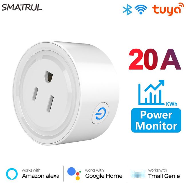 Smatrul Tuya 10a/16a/20a Us Wifi Smart Plug Power Socket Voice