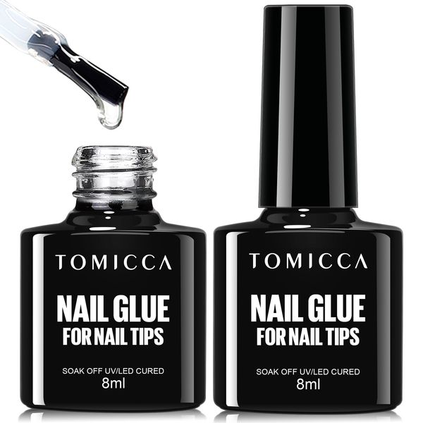 TOMICCA Nagelkleber Für Kunstnägel -UV Kleber Nägel-Nail Glue Gel -Etra Stark