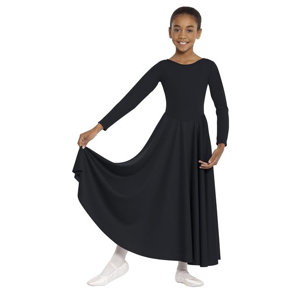 Eurotard 13524 Child Dance Dress (Black, Small)