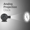 PolyGens Unique LED Analog Projection Clock with Night Light 360° Rotating,Brightness/Size Adjustable,Desktop/Ceiling Mount Projector Clock for Home Deco (Black)