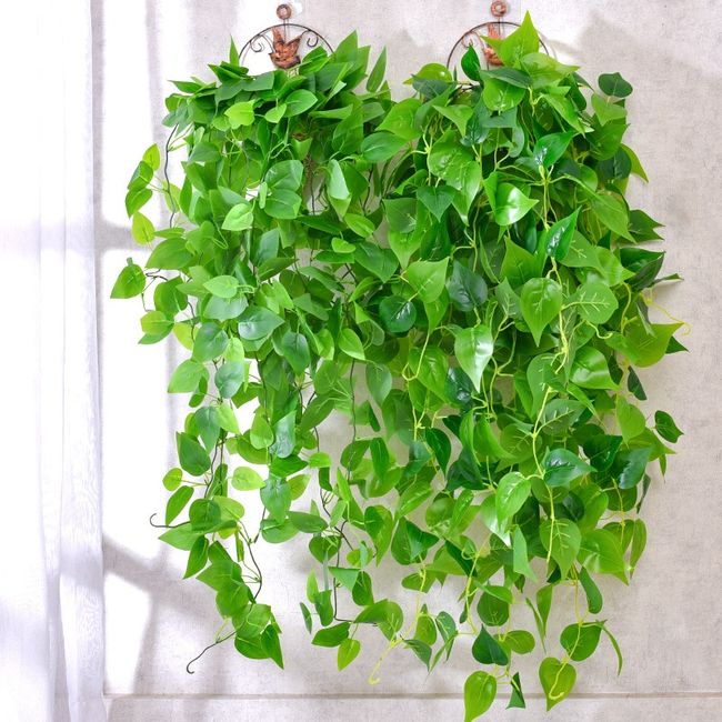 Artificial Vines, Artificial Hanging Vines Plants, Fake Ivy Leaves With  Flowers Decoration For Indoors & Outdoors, Green Leaves Fake Plants,  Hanging
