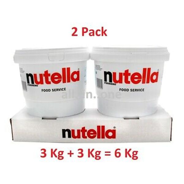 (2 PACK) Nutella 6.6 Lb x 2 (3Kgx2) Hazelnut Spread Wholesale